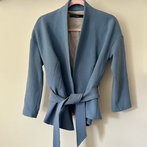 Iris Setlakwe Soft Blue Wrap Blazer with Tie Belt